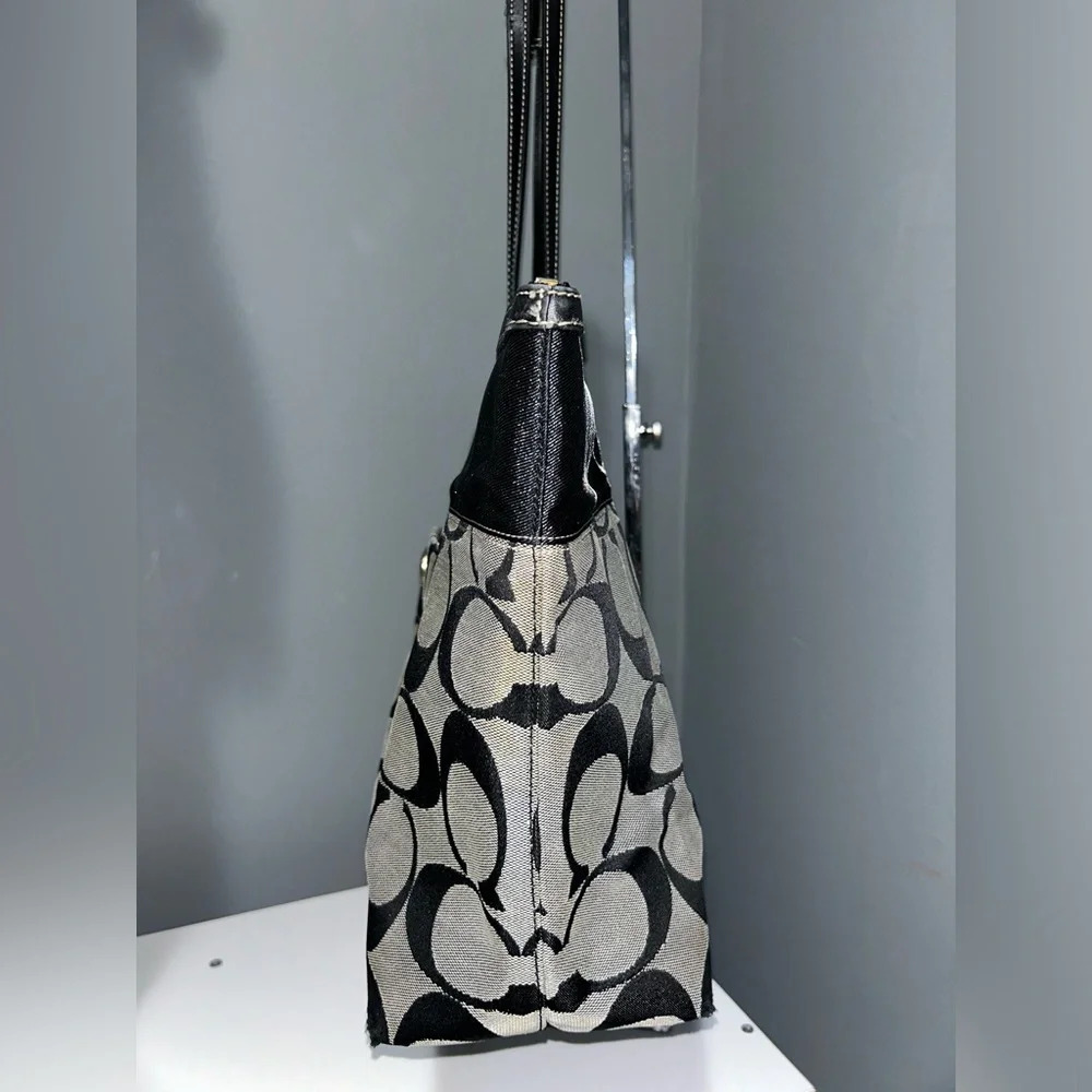 Coach Black & Gray Signature CC Tote Bag - Picture 9 of 12